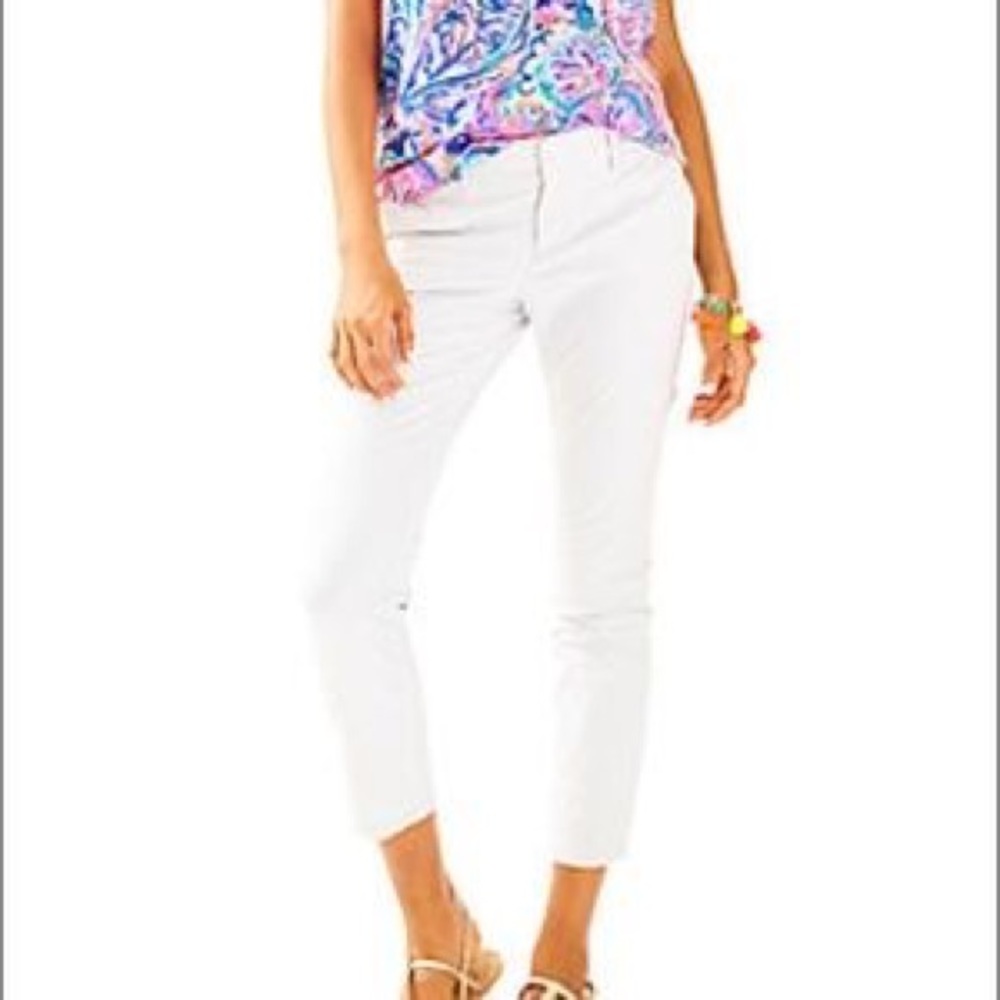 Lilly Pulitzer Shana Stretch Crop Seaside Grey 6&8
